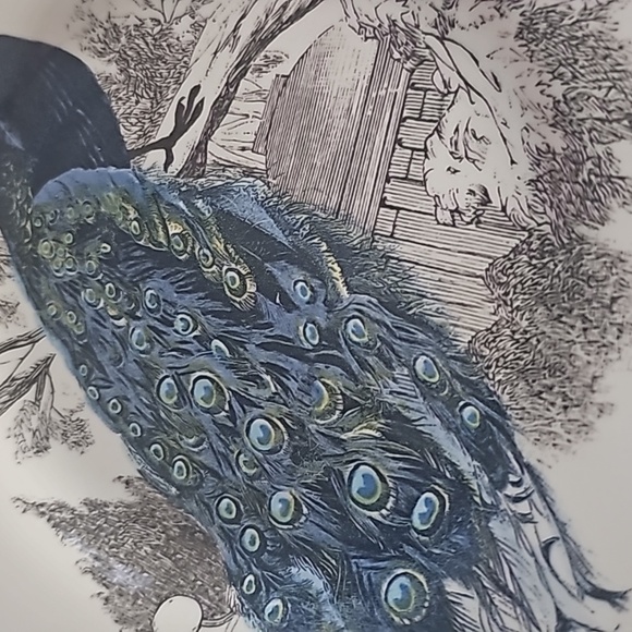 2 CARLY DODSLEY PEACOCK GARDEN CHOP PLATES 9' AND 11' MADE IN ENGLAND - Picture 5 of 9